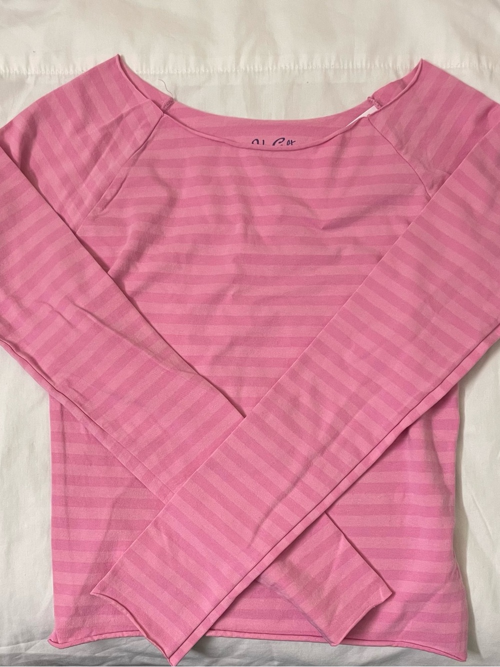 Brandy Melville Pink Striped Bonnie Top